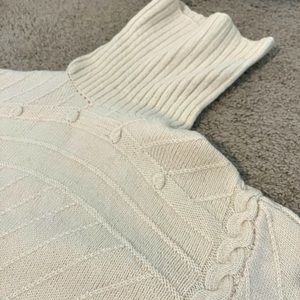 Cream turtleneck knit sweater